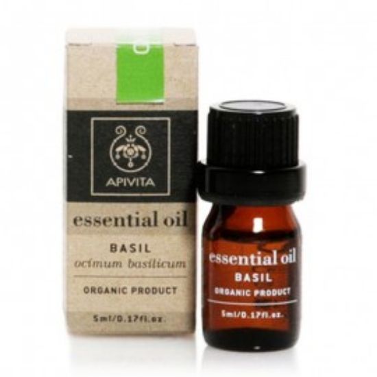 Εικόνα της APIVITA ESSENTIAL OIL BASIL 5ML   Apivita Essential Oil Basil 100% Βιολογικό Αιθέριο Ελαιο Βασιλικού, 5ml