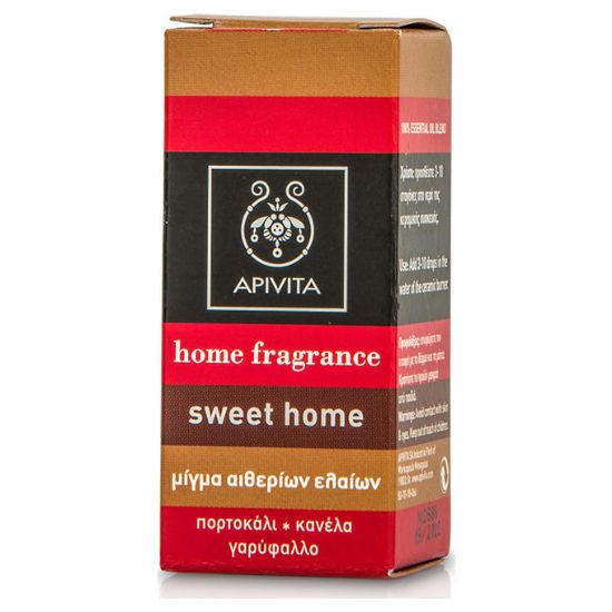 Εικόνα της APIVITA HOME FRAGRANCE SWEET HOME 10ML    Apivita Essential Oil Sweet Home Μίγμα Αιθερίων Ελαίων με Πορτοκάλι, Κανέλλα & Γαρύφαλλο, 10ml