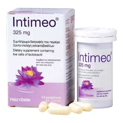 Εικόνα της FREZYDERM INTEMEO 325MG ΣΥΜΠΛΗΡΩΜΑ ΔΙΑΤΡΟΦΗΣ ΜΕ ΖΩΝΤΑ ΣΤΕΛΕΧΗ ΓΑΛΑΚΤΟΒΑΚΙΛΛΩΝ ΓΙΑ ΤΗΝ ΥΓΕΙΑ ΤΗΣ ΕΥΑΙΣΘΗΤΗΣ ΠΕΡΙΟΧΗΣ, 14 CAPS.