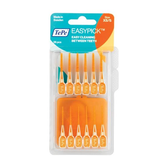 Εικόνα της TEPE EASY PICK XS/S 36TEM  TePe EasyPick Μέγεθος XS/S Ενισχυμένη Ελαστική Οδοντογλυφίδα 36τμχ