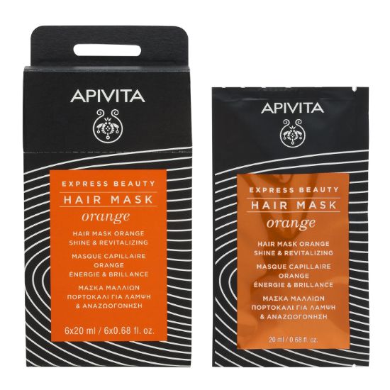 Εικόνα της APIVITA EXPRESS HAIR MASK ORANGE 20ML     Apivita Express Beauty Hair Mask Orange Μάσκα Μαλλιών Λάμψης και Αναζωογόνησης με Πορτοκάλι – 20ml