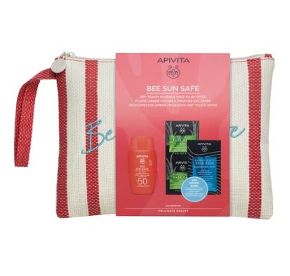 Εικόνα της APIVITA SET BEE SUN DRY TOUCH FACE FLUID SPF50+ΔΩΡΟ FACE MASK ALOE 2X8ML+HAIR MASK ΜΕ ΥΑΛΟΥΡΟΝΙΚΟ 20ΜL+ΝΕΣΕΣΕΡ