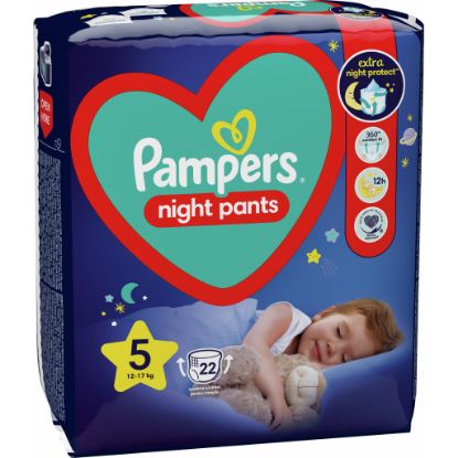 Εικόνα της PAMPERS NIGHT PANTS N5 (12-17KG) 22ΤΕΜ.