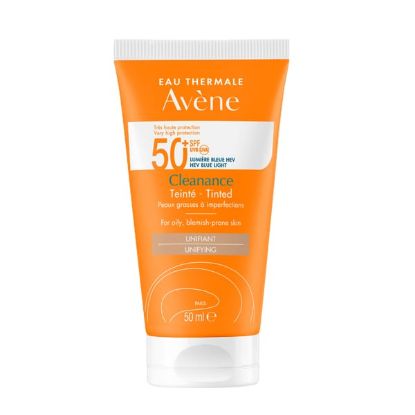 Εικόνα της AVENE CLEANANCE SOLAIRE TINTED SPF50 50ML- Αντιηλιακή Κρέμα Προσώπου με Χρώμα, 50ml