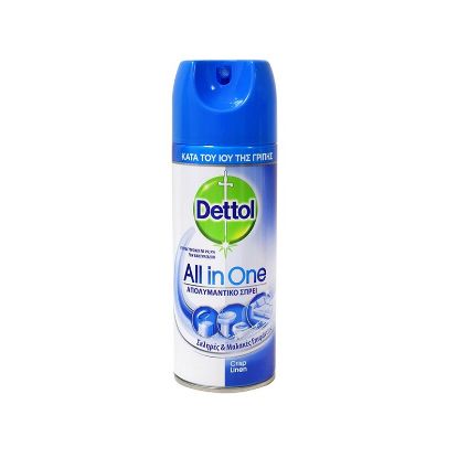 Εικόνα της DETTOL ALL IN ONE CRISP LINEN SPRAY 400ML  Dettol Spray Crisp Linen Απολυμαντικό Αντιβακτηριδιακό Σπρέι 400ML