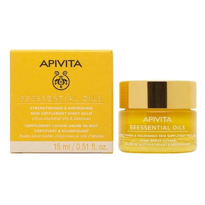 Εικόνα της APIVITA BEESSENTIAL NIGHT BALM 15ML Apivita Balm Προσώπου Νύχτας, Συμπλήρωμα Ενδυνάμωσης & Ενυδάτωσης της Επιδερμίδας, 15ml