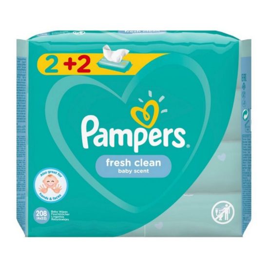 Εικόνα της PAMPERS FRESH CLEAN 4X52  (2+2ΔΩΡΟ)