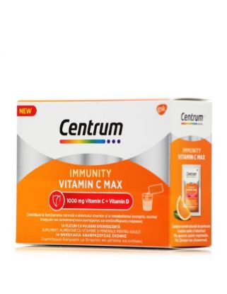 Εικόνα της CENTRUM IMMUNITY VIT C MAX 14SACS - Για Ενίσχυση του Ανοσοποιητικού και Ενέργεια, 14 Φακελάκια Αναβράζουσας Σκόνης