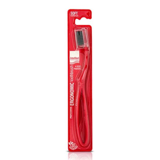 Εικόνα της INTERMED TOOTHBRUSH SOFT RED  Intermed Professional Toothbrush Soft (4600), Οδοντόβουρτσα Μαλακή σε Κόκκινο Χρώμα, 1 τμχ