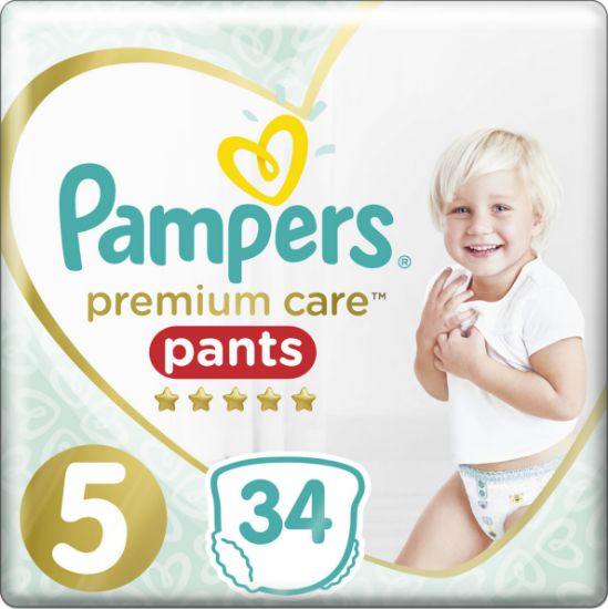 Εικόνα της PAMPERS PREMIUM CARE PANTS N5 (12-17KG) 34TEM