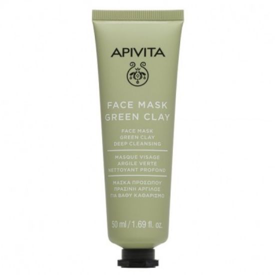 Εικόνα της APIVITA FACE MASK GREEN CLAY 50ML - Μάσκα για Βαθύ Καθαρισμό με Πράσινη Άργιλο 50ml