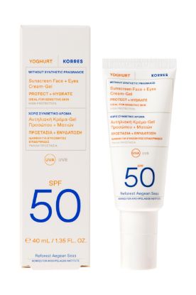 Εικόνα της KORRES YOGHURT SUNSCREEN FACE CREAM-GEL SPF50, ΑΝΤΗΛΙΑΚΗ ΚΡΕΜΑ-ΤΖΕΛ ΠΡΟΣΩΠΟΥ & ΜΑΤΙΩΝ SPF50 40ML