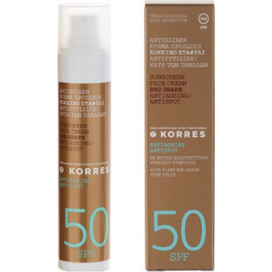 Εικόνα της KORRES RED GRAPE FACE CREAM SPF50 50ML- Αντηλιακή Κρέμα Προσώπου κατά των Ρυτίδων & Πανάδων, 50ml