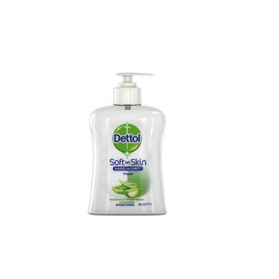 Εικόνα της DETTOL SOFT ON SKIN ALOE VERA HAND WASH 250ML   DETTOL - Αντιβακτηριδιακό Υγρό Κρεμοσάπουνο με Αλόε Βέρα & Πρωτείνες Γάλακτος - 250ml