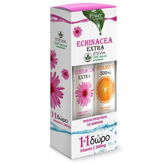 Εικόνα της POWER OF NATURE ECHINACEA EXTRA 24EFF. TABS+VITAMIN C 500MG 20EFF. TABS FREE