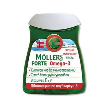 Εικόνα της MOLLER'S FORTE ΜΟΥΡΟΥΝΕΛΑΙΟ ΜΙΓΜΑ ΙΧΘΥΕΛΑΙΟΥ & ΜΟΥΡΟΥΝΕΛΑΙΟΥ ΠΛΟΥΣΙΟ ΣΕ Ω3 ΛΙΠΑΡΑ ΟΞΕΑ, 60 CAPS.