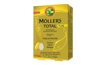 Εικόνα της MOLLER'S TOTAL PLUS ΣΥΜΠΛΗΡΩΜΑ ΔΙΑΤΡΟΦΗΣ ΜΕ ΩΜΕΓΑ 3, ΒΙΤΑΜΙΝΕΣ, ΜΕΤΑΛΛΑ & 3 ΚΑΤΑΞΙΩΜΕΝΑ ΒΟΤΑΝΑ - ΓΙΑ ΟΛΟΚΛΗΡΩΜΕΝΗ ΤΟΝΩΣΗ ΤΟΥ ΟΡΓΑΝΙΣΜΟΥ, 28+28CAPS.