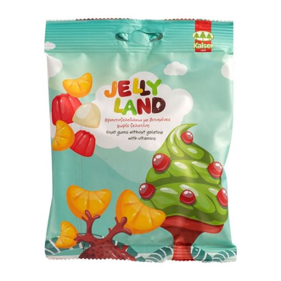 Εικόνα της   KAISER JELLY-LAND FRUIT GUMS WITH VITAMIN 100G  Kaiser Jelly Land Φρουτοζελεδάκια με 10 Βιταμίνες, 100G