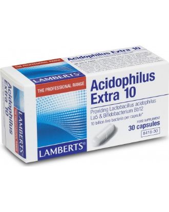 Εικόνα της LAMBERTS ACIDOPHILUS EXTRA 10 ΠΡΟΒΙΟΤΙΚΑ 30 ΚΑΨΟΥΛΕΣ.