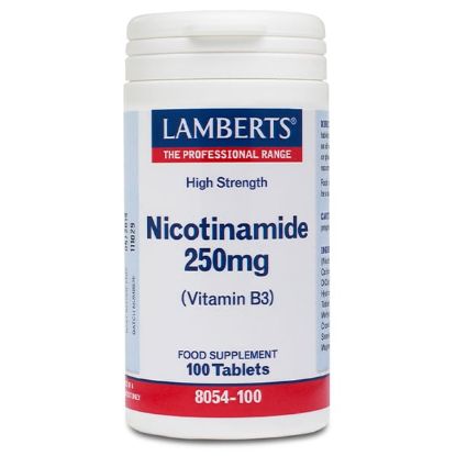 Εικόνα της LAMBERTS NICOTINAMIN B3 250MG ΣΥΜΒΑΛΛΕΙ ΣΕ ΠΑΝΩ ΑΠΟ 50 ΜΕΤΑΒΟΛΙΚΕΣ ΑΝΤΙΔΡΑΣΕΙΣ ΤΟΥ ΟΡΓΑΝΙΣΜΟΥ, 100TABS.