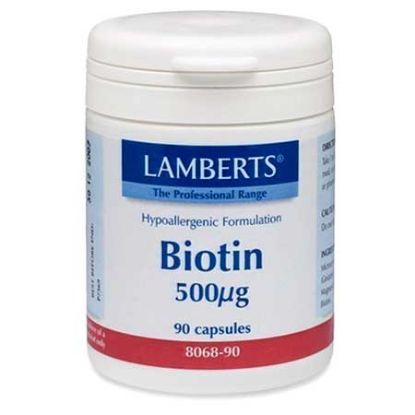 Εικόνα της LAMBERTS BIOTIN 500MG ΓΙΑ ΤΗΝ ΟΜΑΛΗ ΑΝΑΠΤΥΞΗ & ΒΕΛΤΙΩΣΗ ΤΟΥ ΔΕΡΜΑΤΟΣ, ΤΩΝ ΜΑΛΛΙΩΝ & ΤΟΥ ΜΥΕΛΟΥ ΤΩΝ ΟΣΤΩΝ, 90CAPS.