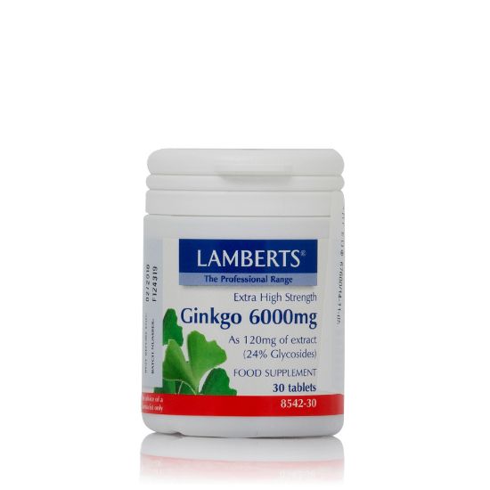 Εικόνα της LAMBERTS GINGO BILOBA EXTRACT 6000MG ΓΙΑ ΤΗΝ ΔΙΑΤΗΡΗΣΗ ΤΗΣ ΒΡΑΧΥΠΡΟΘΕΣΜΗΣ ΜΝΗΜΗΣ, 30TABS.