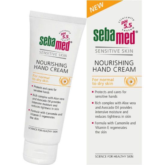 Εικόνα της SEBAMED NOURISHING HAND CREAM ΕΝΥΔΑΤΙΚΗ ΚΡΕΜΑ ΧΕΡΙΩΝ ΓΙΑ ΚΑΝΟΝΙΚΟ / ΞΗΡΟ ΔΕΡΜΑ, 75ML.