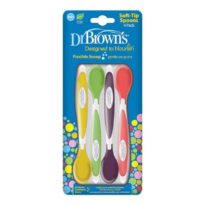 Εικόνα της DR. BROWN'S SOFT TIP SPOONS FLEXIBLE SCOOP ΜΑΛΑΚΑ ΚΟΥΤΑΛΑΚΙΑ ΤΑΙΣΜΑΤΟΣ 4M+, 4 ΤΕΜΑΧΙΑ.