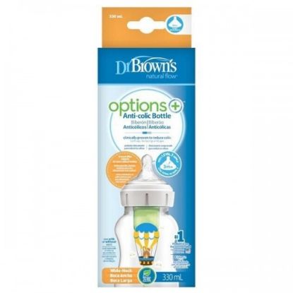 Εικόνα της DR. BROWN'S OPTIONS+ ANTI-COLIC BOTTLE ΠΛΑΣΤΙΚΟ ΜΠΙΜΠΕΡΟ ΚΑΤΑ ΤΩΝ ΚΟΛΙΚΩΝ, 3 ΜΗΝΩΝ+ 330 ML, ΑΕΡΟΣΤΑΤΟ