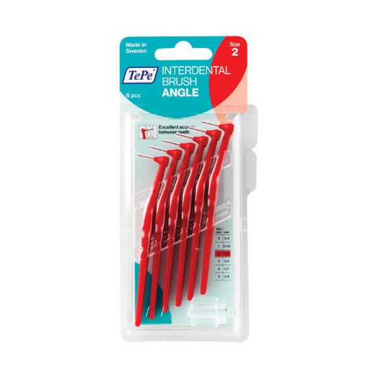 Εικόνα της TEPE INTERDENTAL BRUSH ANGLE N2 0.5MM ΚΟΚΚΙΝΟ 6PCS