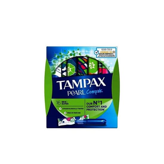 Εικόνα της TAMPAX PEARL COMPAK SUPER 16TEM. - Mε Απλικατέρ για Προστασία & Διακριτικότητα, 16τεμ