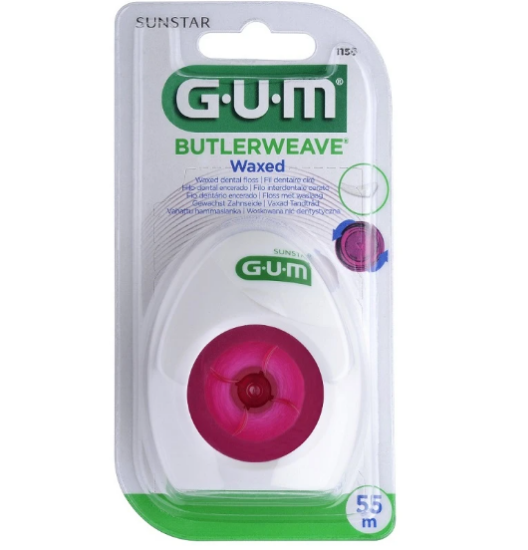 Εικόνα της GUM BUTLERWEAVE 1155 WAXED FLOSS ΚΗΡΩΜΕΝΟ ΟΔΟΝΤΙΚΟ ΝΗΜΑ, 55Μ.