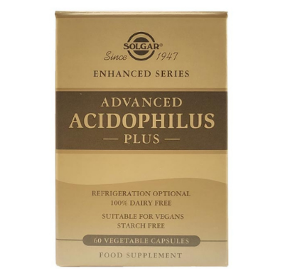 Εικόνα της SOLGAR ADVANCED ACIDOPHILUS PLUS 60 CAPS. Συμπλήρωμα Διατροφής Προβιοτικών για την Καλή Υγεία του Γαστρεντερικού & Πεπτικού Συστήματος 60 Φυτικές Κάψουλες.