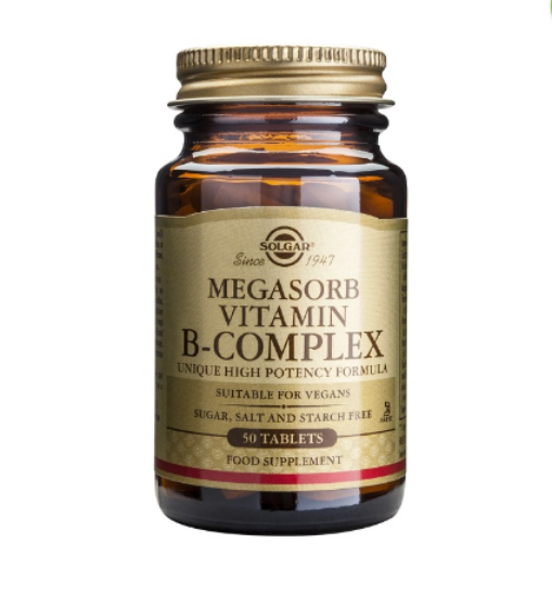 Εικόνα της SOLGAR MEGASORB VITAMIN B-COMPLEX ΣΥΜΠΛΕΓΜΑ ΒΙΤΑΜΙΝΩΝ Β ΓΙΑ ΤΟΝΩΣΗ ΤΟΥ ΑΝΟΣΟΠΟΙΗΤΙΚΟΥ & ΝΕΥΡΙΚΟΥ ΣΥΣΤΗΜΑΤΟΣ - ΙΔΑΝΙΚΟ ΓΙΑ ΕΝΙΣΧΥΣΗ ΣΥΓΚΕΝΤΡΩΣΗΣ & ΜΕΙΩΣΗ ΚΟΠΩΣΗΣ, 50 TABS.