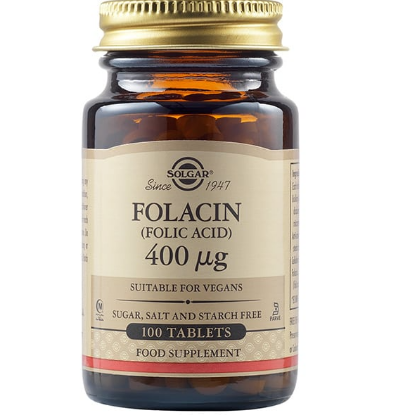 Εικόνα της SOLGAR FOLIC ACID (FOLACIN) 400μg TABS 100S ΣΥΜΠΛΗΡΩΜΑ ΔΙΑΤΡΟΦΗΣ ΦΥΛΛΙΚΟΥ ΟΞΕΟΣ, 100 ΤΑΒS.