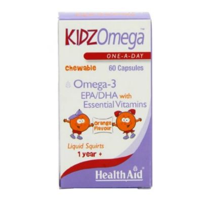 Εικόνα της HEALTH AID KIDZOMEGA ONE A DAY ΣΥΜΠΛΗΡΩΜΑ ΔΙΑΤΡΟΦΗΣ ΩΜΕΓΑ 3 & ΒΙΤΑΜΙΝΕΣ ΓΙΑ ΠΑΙΔΙΑ ΜΕ ΓΕΥΣΗ ΠΟΡΤΟΚΑΛΙ, 60 ΜΑΣΩΜΕΝΕΣ ΚΑΨΟΥΛΕΣ.