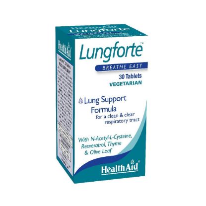 Εικόνα της HEALTH AID LUNGFORTE, 30 VEGETERIAN TABS - Συμπλήρωμα Διατροφής για την Υγεία Αναπνευστικού & του Ανοσοποιητικού Συστήματος, 30 tabs.