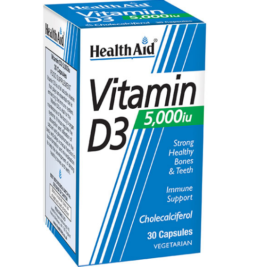 Εικόνα της HEALTH AID VITAMIN D3 5000 IU, 30 VEGETARIAN CAPSULES.