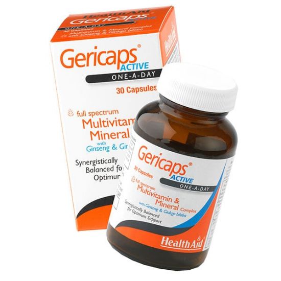 Εικόνα της HEALTH AID GERICAPS ACTIVE MULTIVITAMINS, GINSENG & GINKGO BILOBA, 30 ΚΑΨΟΥΛΕΣ.