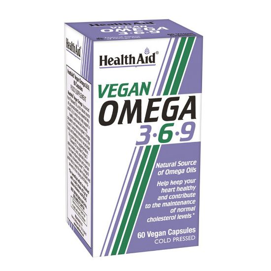 Εικόνα της HEALTH AID VEGAN OMEGA 3 6 9, 60 VEGAN CAPSULES.