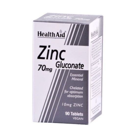 Εικόνα της HEALTH AID ZINC GLUCONATE 70MG ΣΥΜΠΛΗΡΩΜΑ ΔΙΑΤΡΟΦΗΣ ΨΕΥΔΑΡΓΥΡΟΥ ΓΙΑ ΤΟΝΩΣΗ ΑΝΟΣΟΠΟΙΗΤΙΚΟΥ, ΚΑΛΗ ΥΓΕΙΑ ΔΕΡΜΑΤΟΣ& ΑΝΑΠΑΡΑΓΩΓΙΚΟΥ, 90 ΤΑΒS.