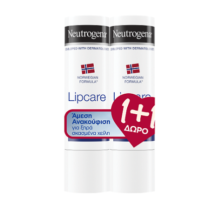 Εικόνα της NEUTROGENA LIPSTICK 1+1  Neutrogena Norwegian Formula Lip Moisturizer 1+1 Δώρο Ενυδατικό Στικ Χειλιών, 2x48gr