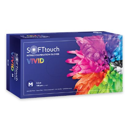 Εικόνα της SOFT TOUCH VIVID ΝΙΤΡΙΛΙΟΥ ΜEDIUM ΜΠΛΕ 100PCS