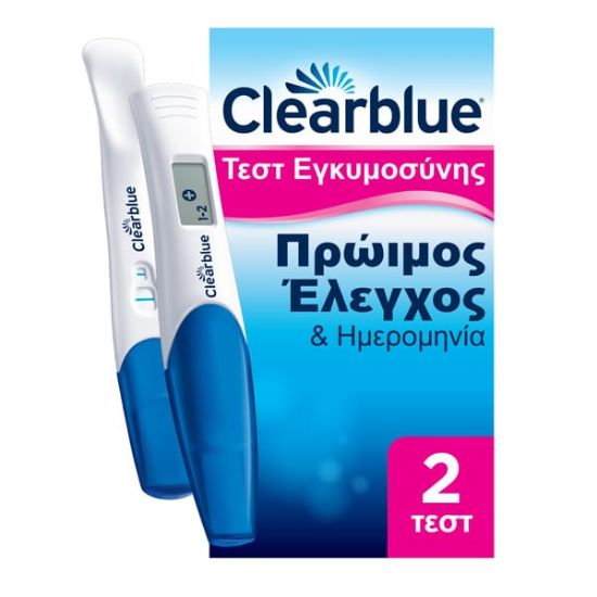 Εικόνα της CLEARBLUE ΤΕΣΤ ΕΓΚΥΜΟΣ. ΨΗΦ. ΠΡΩΙΜΟΣ ΕΛΕΝΧΟΣ 2ΤΕΣΤ    Clearblue Combo Pack Pregnancy's Test Πρώιμος Έλεγχος & Ημερομηνία Τεστ Εγκυμοσύνης, 2τεμ