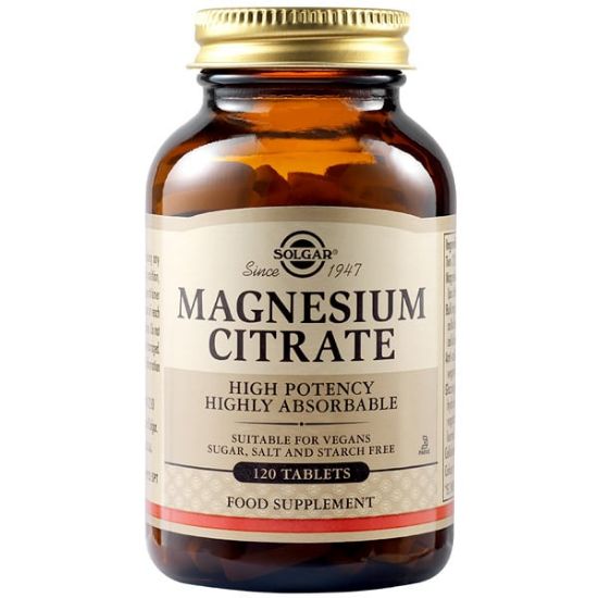 Εικόνα της SOLGAR MAGNESIUM CITRATE 200MG TABS 120S     Solgar Magnesium Citrate 200mg Συμπλήρωμα Διατροφής με Κιτρικό Μαγνήσιο για την Καλή Λειτουργία των Μυών & του Νευρικού Συστήματος - Μειώνει τις Κράμπες, 120TABS