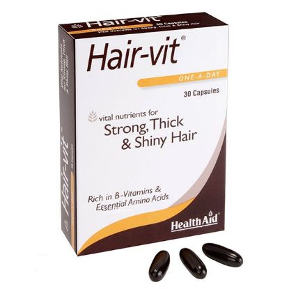 Εικόνα της HEALTH AID HAIR-VIT 30CAPS  Health Aid, Hair-vit, Για Δυνατά,Υγιή και Όμορφα Μαλλιά, 30Capsules