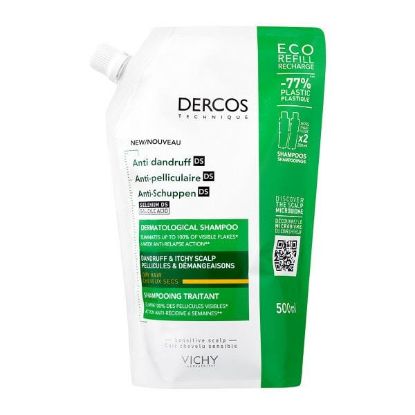 Εικόνα της DERCOS ANTI DANDRUFF DS SHAMPOO DRY HAIR REFILL 500M- Ανταλλακτικό Σαμπουάν κατά της Πιτυρίδας για Ξηρά Μαλλιά, 500ml