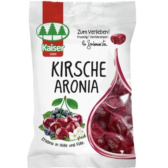 Εικόνα της KAISER ΚΑΡΑΜΕΛΕΣ KIRSCHE ARONIA + ΚΕΡΑΣΙ 90G - Καραμέλες Για Το Βήχα Με Κεράσι & Αρώνια 90g