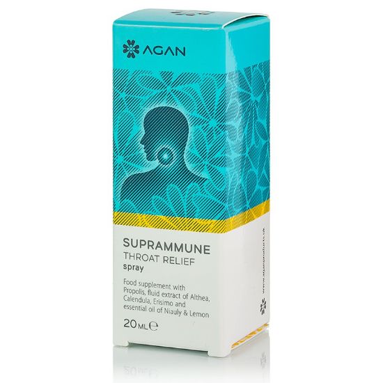 Εικόνα της AGAN SUPRAMMUNE THROAT RELIEF SPRAY. Σπρέι για τον Ερεθισμένο Λαιμό για την Αντιμετώπιση Πονόλαιμου, Βραχνάδας & Ξηρότητας, 20ML