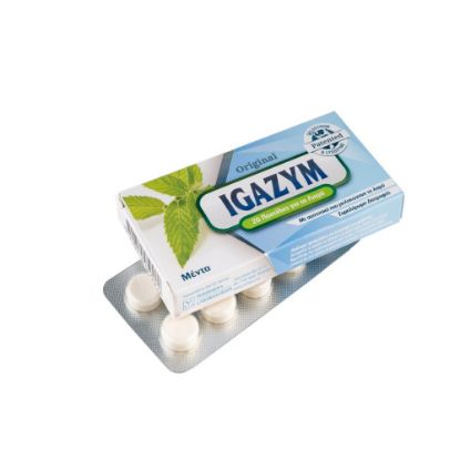 Εικόνα της IGAZYM ORIGINAL ΜΕΝΤΑ 20ΤΑΒS 16G   Igazym Original Peppermint Παστίλιες για τον Λαιμό με Άρωμα Μέντα